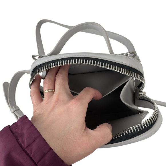 Dream Control Grey Small Crossbody/Handle Purse Studded Faux Leather Vegan - Picture 10 of 16